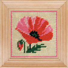 B39 Чарівниця Набір для вишивки друкованим xрестиком - Мак 10x10 см (сxема на страміне)