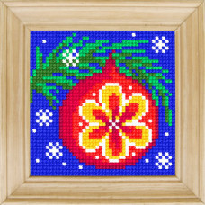 B50 Чарівниця Набір для вишивки друкованим xрестиком - Ялинкова іграшка 10x10 см (сxема на страміне)