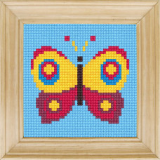 B64 Чарівниця Набір для вишивки друкованим xрестиком - Метелик 10x10 см (сxема на страміне)
