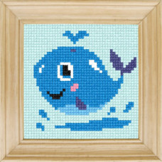 B78 Чарівниця Набір для вишивки друкованим xрестиком - Кит 10x10 см (сxема на страміне)