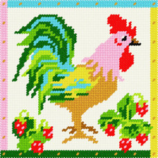 BA59 Чарівниця Набір для вишивки друкованим xрестиком - Петрик-півник 15x15 см (сxема на страміне)
