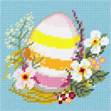 BA71 Чарівниця Набір для вишивки друкованим хрестиком - Квітучий Великдень 15x15 см (схема на страміні)