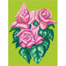 BD09 Чарівниця Набір для вишивки друкованим хрестиком - Букет рожевих троянд 15x20 см (схема на канві)