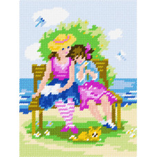 BD10 Чарівниця Набір для вишивки друкованим хрестиком - Подружки 15x20 см (схема на канві)