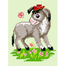 BD12 Чарівниця Набір для вишивки друкованим хрестиком - Віслюк-джентльмен 15x20 см (схема на канві)