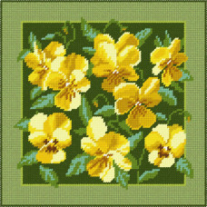 BE27 Чарівниця Набір для вишивки друкованим хрестиком - Золотавий букет 25x25 см (схема на канві)