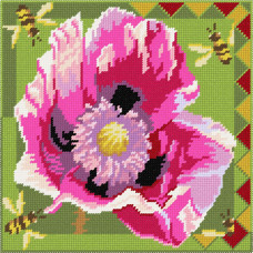 BE32 Чарівниця Набір для вишивки друкованим хрестиком - Мак 25x25 см (схема на канві)