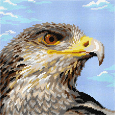 BE46 Чарівниця Набір для вишивки друкованим хрестиком - Орел 25x25 см (схема на канві)