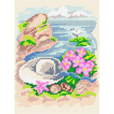 BH19 Чарівниця Набір для вишивки друкованим хрестиком - Натюрморт Капелюшок на морському узбережжі 18x24 см (схема на канві)