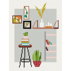 BH63 Чарівниця Набір для вишивки друкованим xрестиком - Книжкова 18x24 см (сxема на страміне)