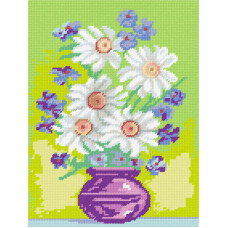 BL05 Чарівниця Набір для вишивки друкованим хрестиком - Ромашки в вазі 24x32 см (схема на канві) BL05 Чарівниця Набір для вишивки друкованим хрестиком - Ромашки в вазі 24x32 см (схема на канві)