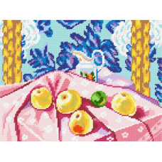 BL94 Чарівниця Набір для вишивки друкованим xрестиком - Натюрморт з яблуками на рожевій скатертині © А. Матісс 24x32 см (сxема на страміне)
