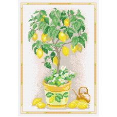 BS26 Лимонне деревце, 30х43 см. Чарівниця. Набір для вишивання хрестиком на канві з нанесеним малюнком