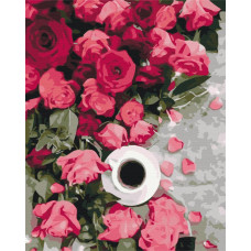 BS51358 Рожеві троянди. Brushme. Картина за номерами