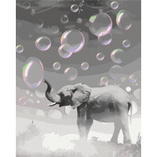 BS53701 Мрійливий слон. Brushme. Картина за номерами