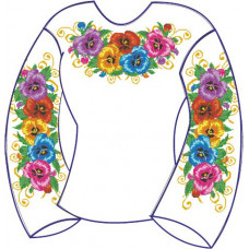 БЖ-005а Жіноча блуза (атлас-коттон). Rainbow beads. Заготовка для вишивки нитками або бісером(Знятий з виробництва)