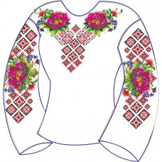БЖ-015а Жіноча блуза (атлас-коттон). Rainbow beads. Заготовка для вишивки нитками або бісером(Знятий з виробництва)