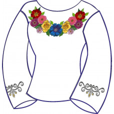 БЖ-027г Жіноча блуза (габардин). Rainbow beads. Заготовка для вишивки нитками або бісером