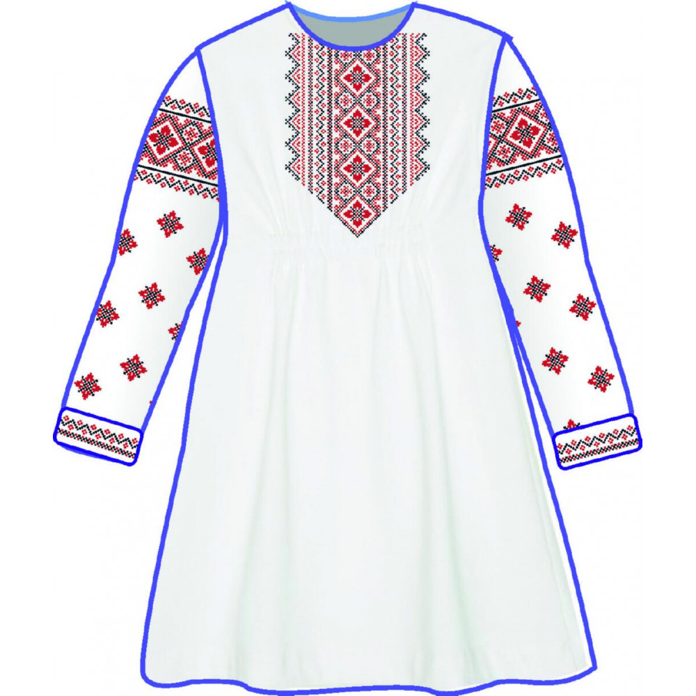 БЖ-031ДС2д Плаття для дівчинки, 6-12 років (домоткане полотно). Rainbow Beads. Заготовка для вишивки нитками або бісером