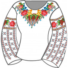 БЖ-037а Жіноча блуза (атлас-коттон). Rainbow beads. Заготовка для вишивки нитками або бісером(Знятий з виробництва)