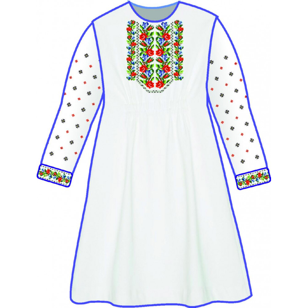 БЖ-039ДС2а Плаття для дівчинки, 6-12 років (атлас-коттон). Rainbow Beads. Заготовка для вишивки нитками або бісером
