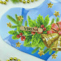 ЧН_016 Virena Заготовка для вишивки бісером - Чобіток для подарунків святковий з дзвіночками 25х32 см (схема на габардині)