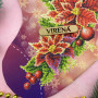 ЧН_017 Virena Заготовка для вишивки бісером - Чобіток для подарунків святковий з різдвяними квітами 25х32 см (схема на габардині)