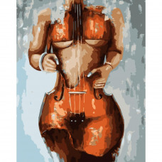 DY023 Жінка-скрипка, 40х50 см. Strateg. Картина за номерами (Стратег)