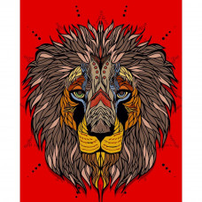 DY195 Африканський лев, 40х50 см. Strateg. Картина за номерами (Стратег)
