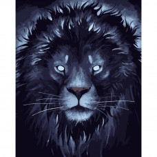 DY196 Темний лев, 40х50 см. Strateg. Картина за номерами (Стратег)