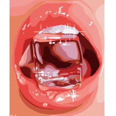 DY297 Лід на вустах, 40х50 см. Strateg. Картина за номерами (Стратег)