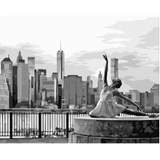 DY430 Балерина в Нью Йоркі, 40х50 см. Strateg. Картина за номерами (Стратег)
