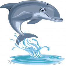 ES055 Дельфін, 30х30 см. Strateg. Картина за номерами (Стратег)