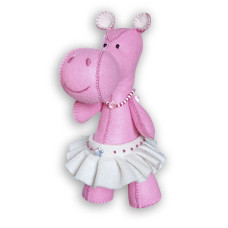 ФН-136 VDV Набір для створення фетрової іграшки - Бегемотик дівчинка 12x23 см ФН-136 VDV Набір для створення фетрової іграшки - Бегемотик дівчинка 12x23 см