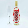ФПВ_052 Virena Пошита заготовка для вишивку бісером - Фартух для пляшки вишиванка червона 17х14 см