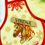 ФПВ_053 Virena Пошита заготовка для вишивки бісером - Фартух для пляшки символ року кінь 16x13,5 см (схема на габардині)