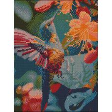 FZ3040-03 Strateg Алмазна мозаїка - Яскрава пташка, 30x40 см (квадратні, на підрамнику, Стратег)