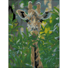 FZ3040-16 Strateg Алмазна мозаїка - Жирафа в джунглях, 30x40 см (квадратні, на підрамнику, Стратег)
