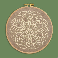 GL-2 Кольорова Набір для вишивки гладдю - Мандала Внутрішнє світло домоткане полотно, 15 см