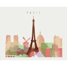 GX23688 Листівка з Парижа. Brushme. Картина за номерами