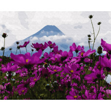 GX29434 Квіти у горі Фуджі. Brushme. Картина за номерами