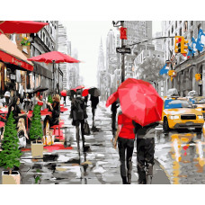 GX8091 Дощ в Нью-Йорку. Brushme. Картина за номерами