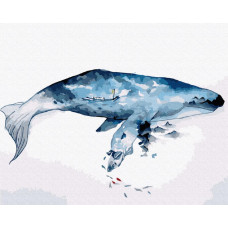 GX9950 Синій кит. Brushme. Картина за номерами