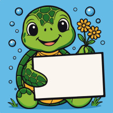 HH8020- Strateg Картина за номерами - Черепаха з листівкою 20x20 см (Стратег) HH8020- Strateg Картина за номерами - Черепаха з листівкою 20x20 см (Стратег)