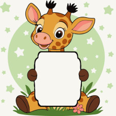 HH8023- Strateg Картина за номерами - Жираф з листівкою 20x20 см (Стратег) HH8023- Strateg Картина за номерами - Жираф з листівкою 20x20 см (Стратег)