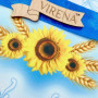 ХСБ_011 Virena заготовка для вишивки бісером - Хустинка для спасівського букету з яблуками та соняхами 19x26 см (габардин)