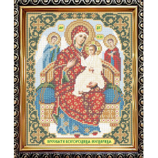 IKUA4005 ArtSolo Заготовка для вишивки бісером - Ікона Пресвята Богородиця Всецариця 20,5x25 см (схема на атласі)
