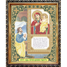 IKUA4018 ArtSolo Заготовка для вишивки бісером - Ікона Пресвята Богородиця Несподівана Радість 20,5x25 см (схема на атласі)