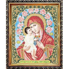 IKUA4019 ArtSolo Заготовка для вишивки бісером - Ікона Пресвята Богородиця Жировицька 20,5x25 см (схема на атласі)