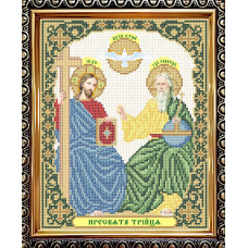 IKUA4021 ArtSolo Заготовка для вишивки бісером - Ікона Пресвята Трійця 20,5x25 см (схема на атласі)